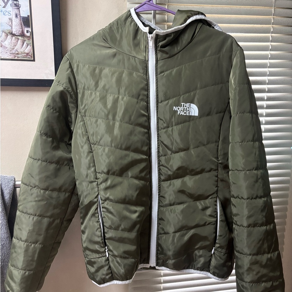The North Face Olive Green Puffer Jacket